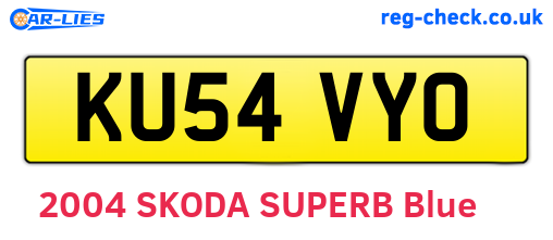 KU54VYO are the vehicle registration plates.