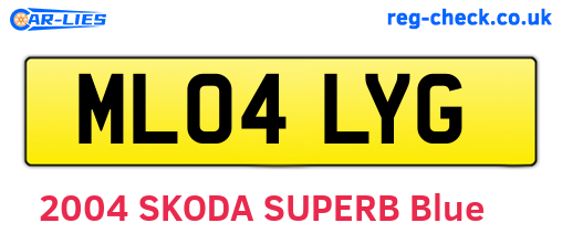 ML04LYG are the vehicle registration plates.