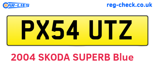 PX54UTZ are the vehicle registration plates.
