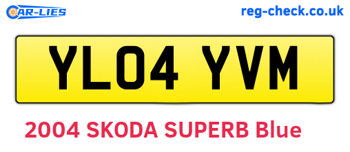 YL04YVM are the vehicle registration plates.
