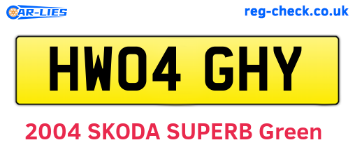 HW04GHY are the vehicle registration plates.