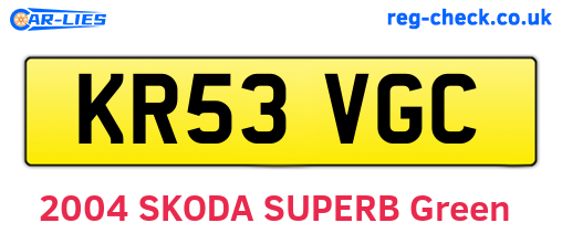 KR53VGC are the vehicle registration plates.