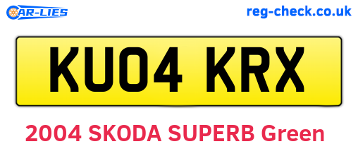 KU04KRX are the vehicle registration plates.