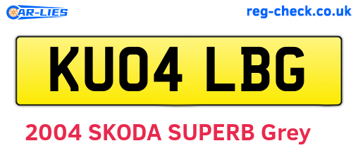 KU04LBG are the vehicle registration plates.