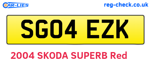 SG04EZK are the vehicle registration plates.