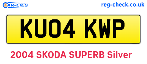 KU04KWP are the vehicle registration plates.