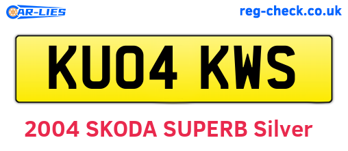 KU04KWS are the vehicle registration plates.