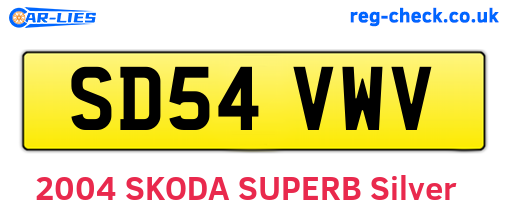 SD54VWV are the vehicle registration plates.