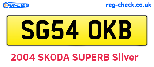 SG54OKB are the vehicle registration plates.