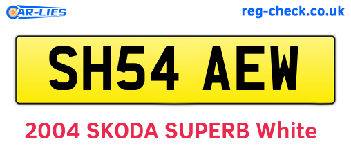 SH54AEW are the vehicle registration plates.