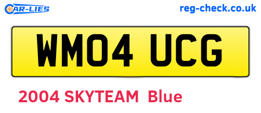 WM04UCG are the vehicle registration plates.
