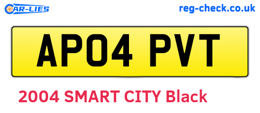 AP04PVT are the vehicle registration plates.