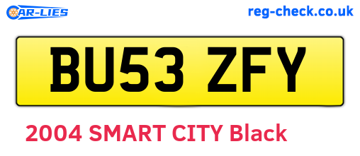 BU53ZFY are the vehicle registration plates.