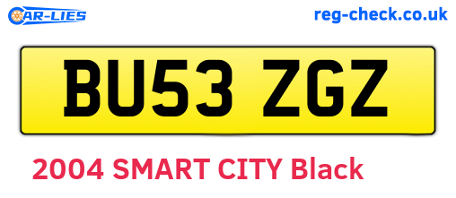 BU53ZGZ are the vehicle registration plates.