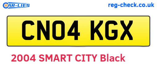 CN04KGX are the vehicle registration plates.