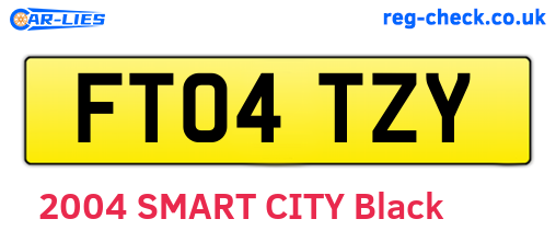 FT04TZY are the vehicle registration plates.