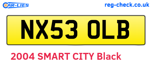 NX53OLB are the vehicle registration plates.