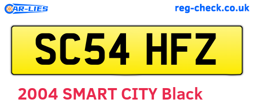 SC54HFZ are the vehicle registration plates.