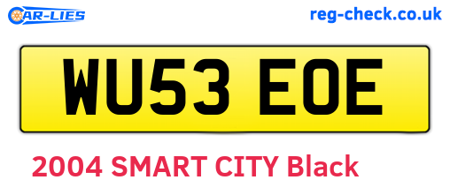 WU53EOE are the vehicle registration plates.