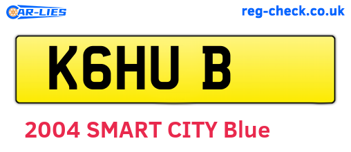 K6HUB are the vehicle registration plates.