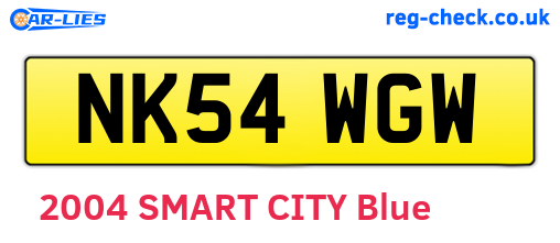 NK54WGW are the vehicle registration plates.