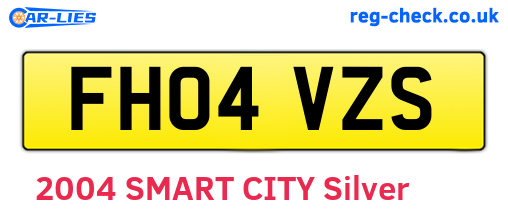 FH04VZS are the vehicle registration plates.