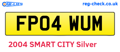 FP04WUM are the vehicle registration plates.