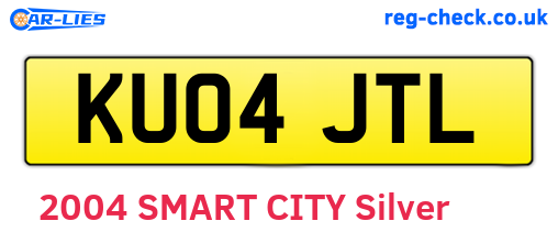 KU04JTL are the vehicle registration plates.
