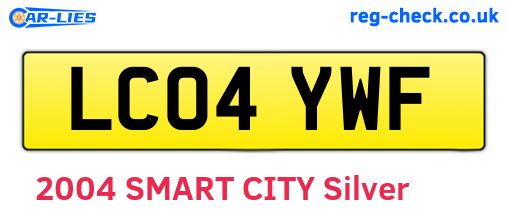 LC04YWF are the vehicle registration plates.