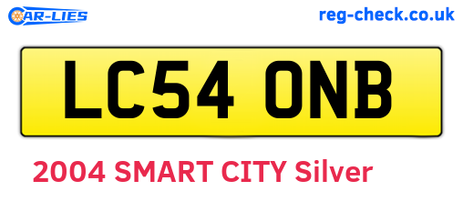 LC54ONB are the vehicle registration plates.