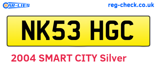 NK53HGC are the vehicle registration plates.