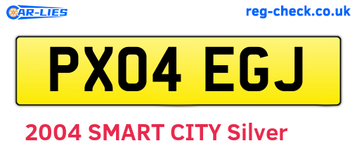 PX04EGJ are the vehicle registration plates.