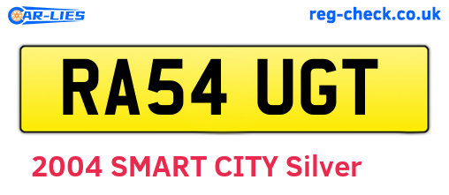 RA54UGT are the vehicle registration plates.