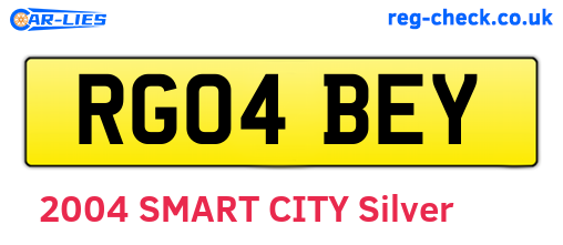 RG04BEY are the vehicle registration plates.