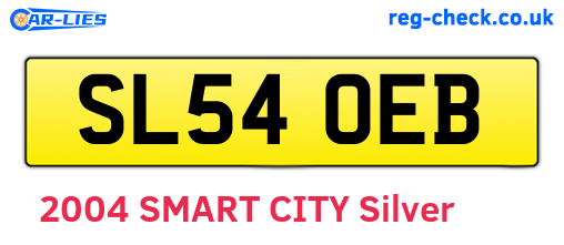 SL54OEB are the vehicle registration plates.