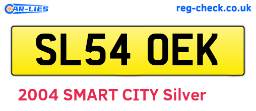 SL54OEK are the vehicle registration plates.