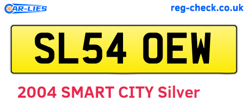 SL54OEW are the vehicle registration plates.