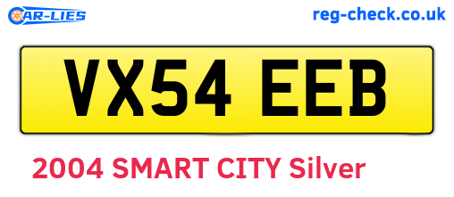 VX54EEB are the vehicle registration plates.