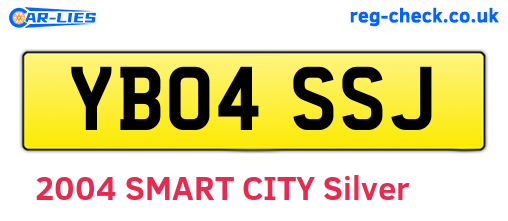 YB04SSJ are the vehicle registration plates.