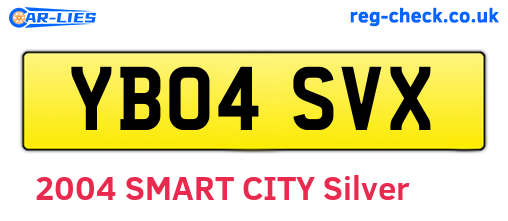 YB04SVX are the vehicle registration plates.
