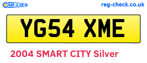 YG54XME are the vehicle registration plates.