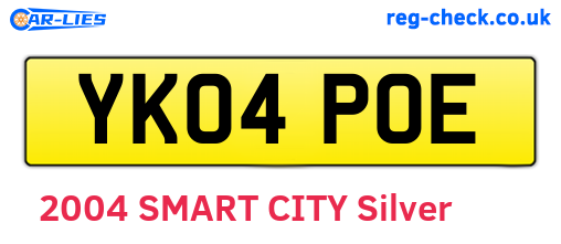 YK04POE are the vehicle registration plates.