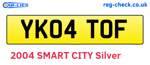 YK04TOF are the vehicle registration plates.