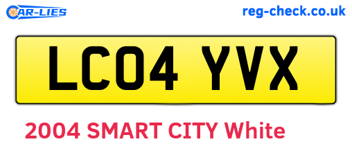 LC04YVX are the vehicle registration plates.