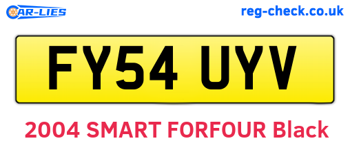 FY54UYV are the vehicle registration plates.