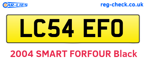 LC54EFO are the vehicle registration plates.