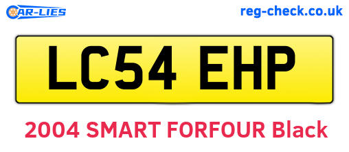 LC54EHP are the vehicle registration plates.