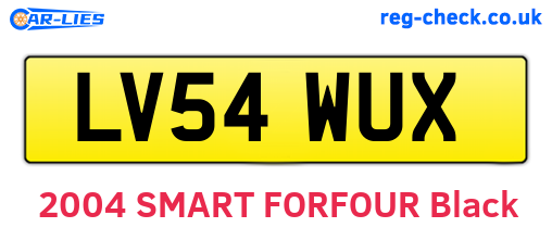 LV54WUX are the vehicle registration plates.