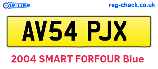 AV54PJX are the vehicle registration plates.