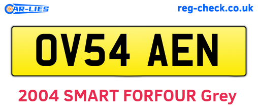 OV54AEN are the vehicle registration plates.